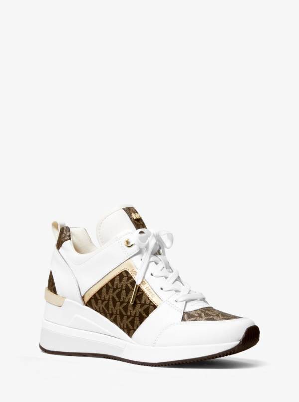 Damske Tenisky Michael Kors Georgie Metallic Logo and Leather Viacfarebný - Topanky Michael Kors Akcia | TZQYB-2130